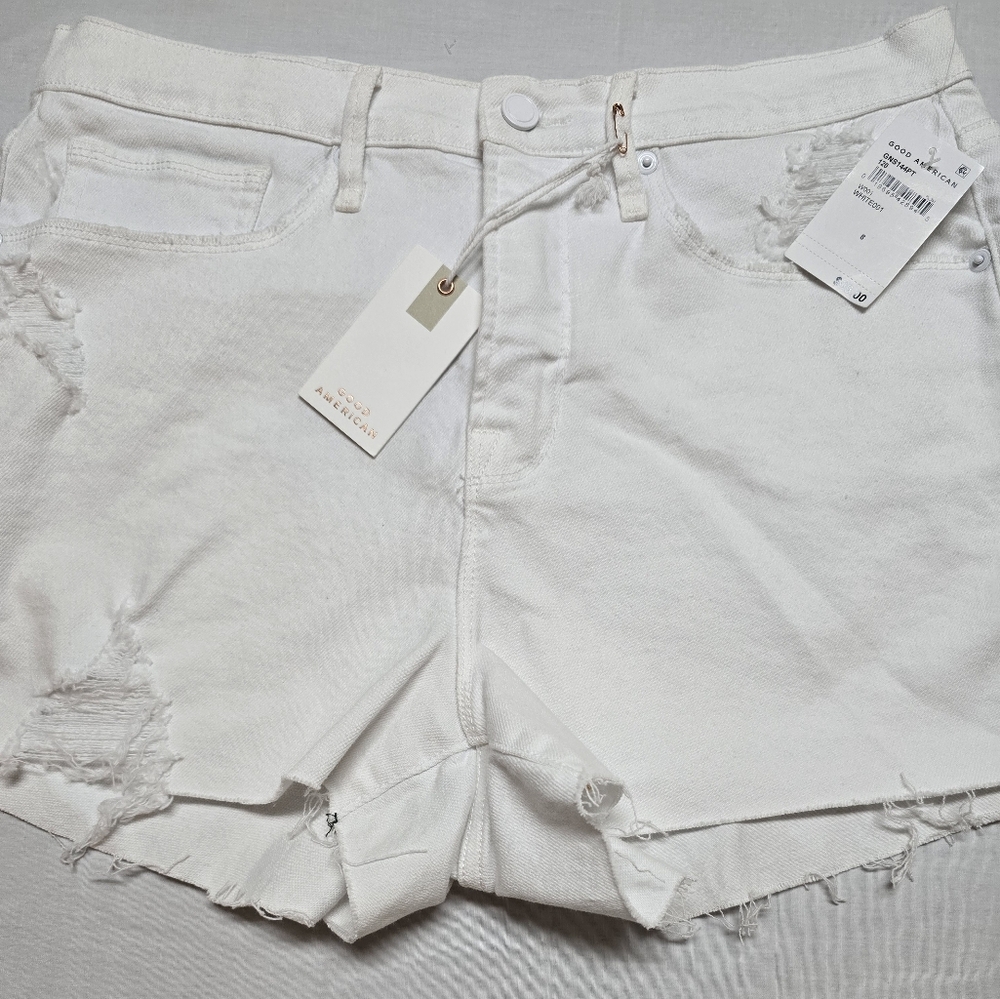 Good American 90's Denim Cutoff Shorts Women's Size 8/29 NWT